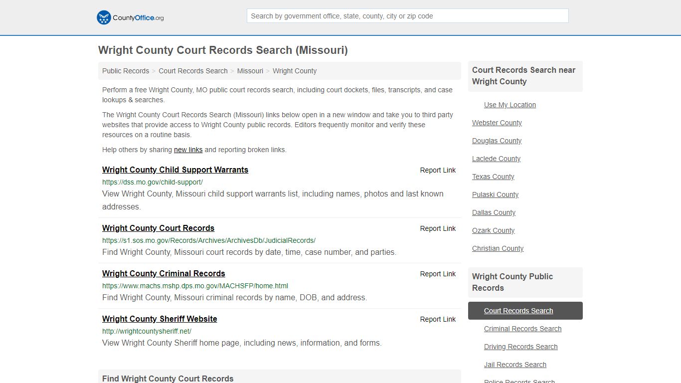 Court Records Search - Wright County, MO (Adoptions ...